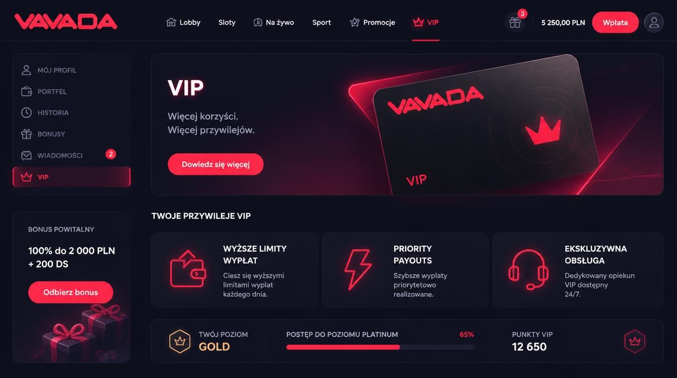 symboliczne wyróżnienie VIP w kasynie Vavada