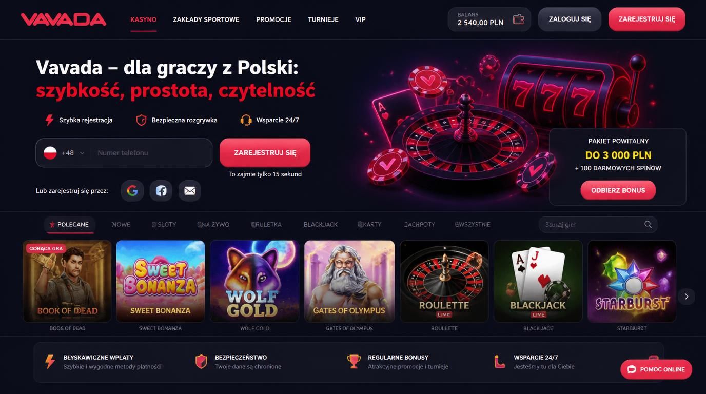 Interfejs kasyna zaprojektowany pod polskiego gracza